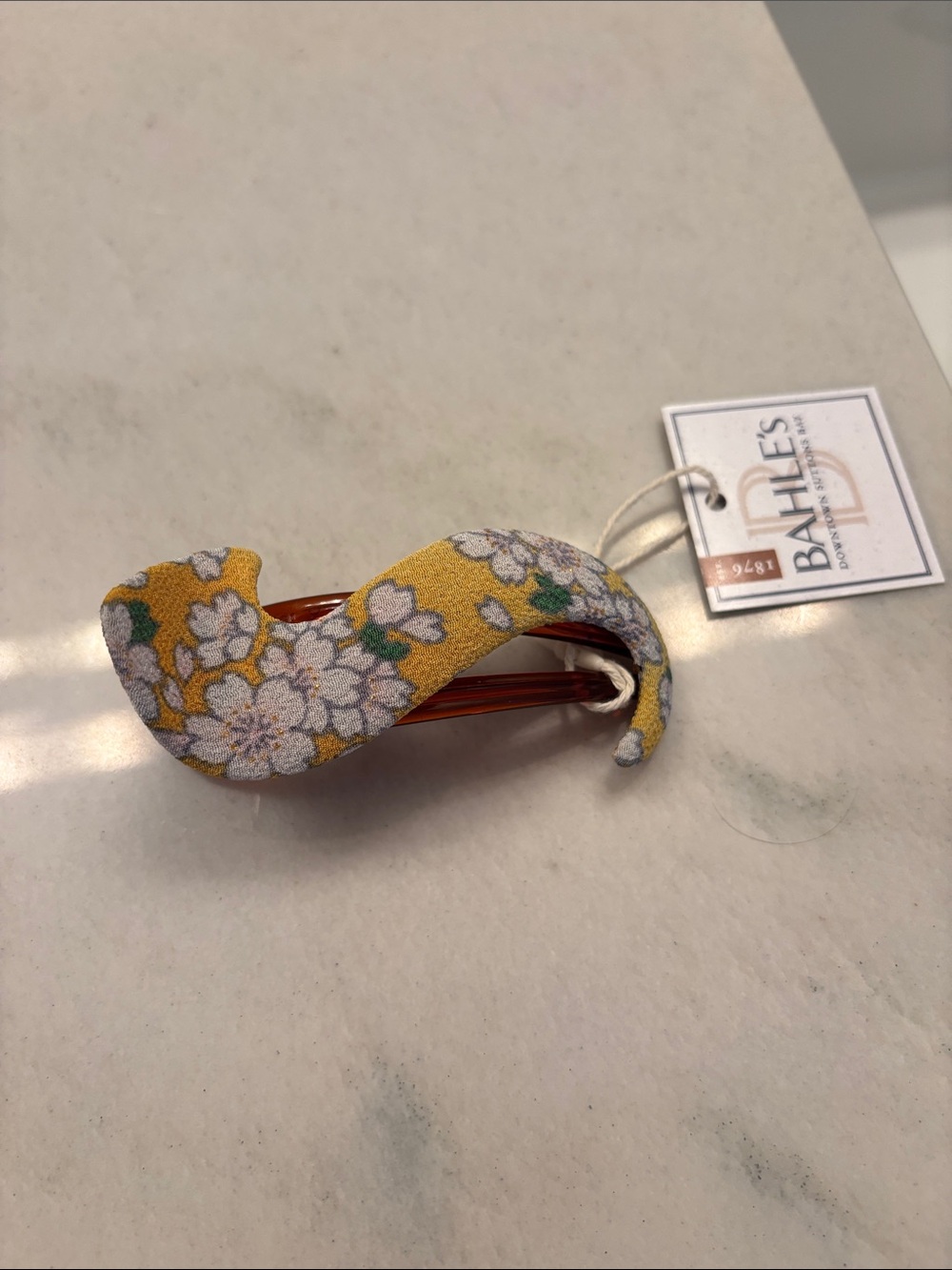 Kimono clip Yellow Floral Fabric Hair Clip - Women's Accessory